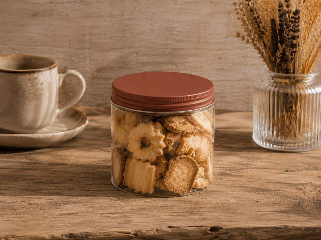 Cookies als Mitnahmeprodukt im PET-Tiegel